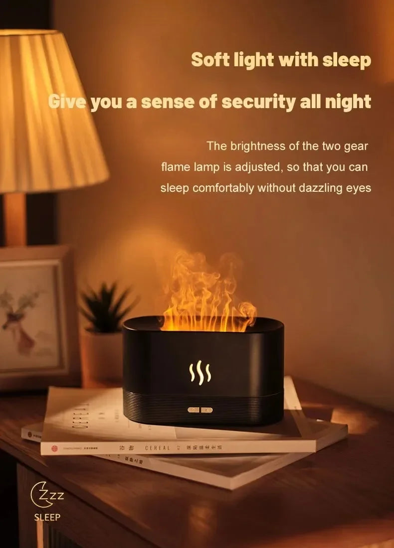 Easy Aura™ LED Flame Aroma Diffuser & Ultrasonic Humidifier – Mood Mist for Home Comfort