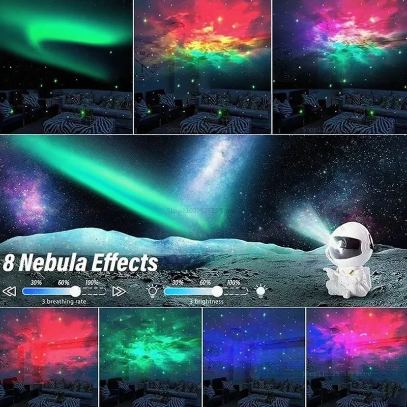 Astronaut Galaxy Projector – LED Starry Night Light with Nebula Effects