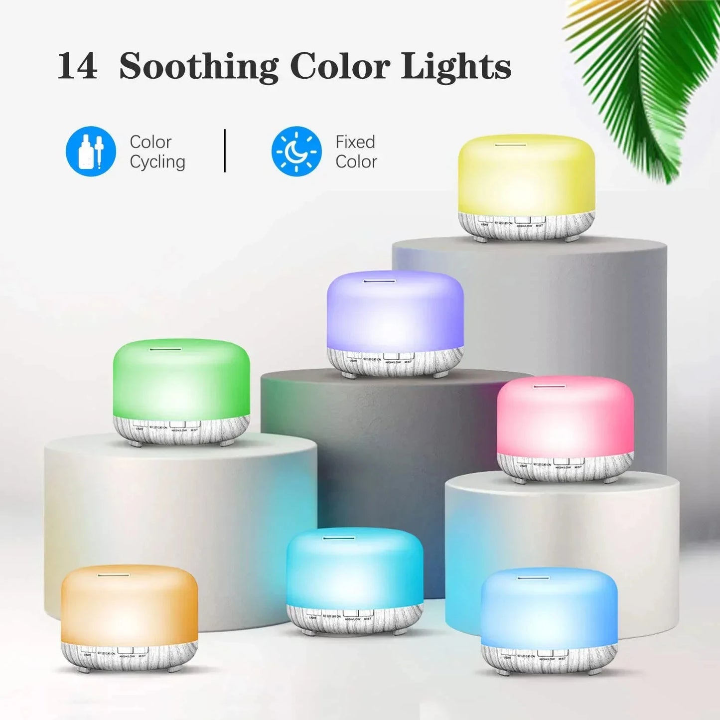 Air Humidifier & Essential Oil Diffuser – 500ML Ultrasonic Cool Mist with LED Lamp