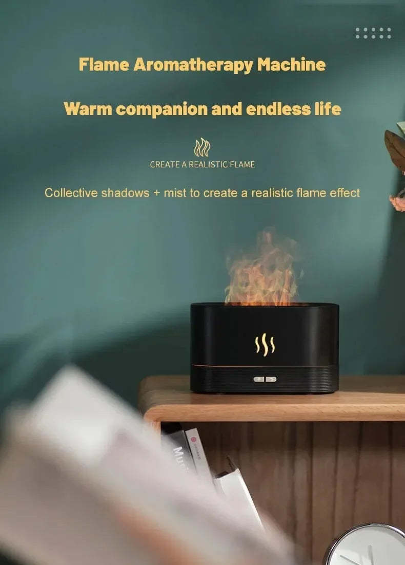 Easy Aura™ LED Flame Aroma Diffuser & Ultrasonic Humidifier – Mood Mist for Home Comfort