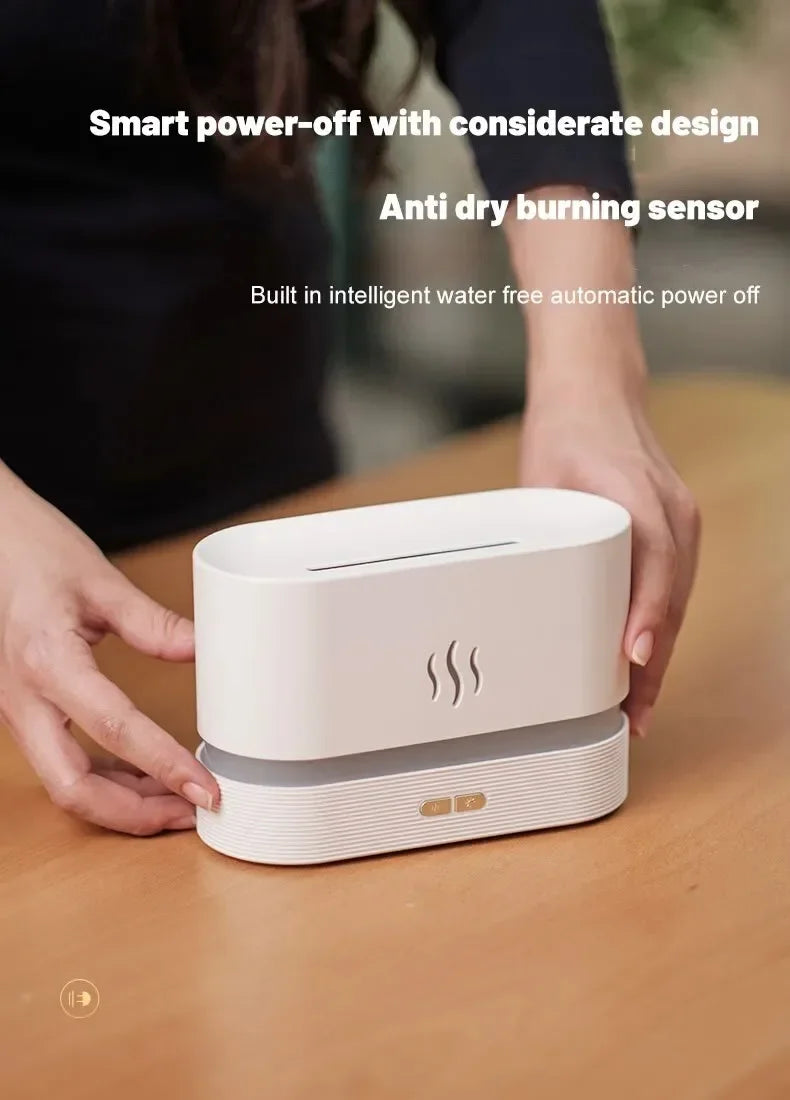 Easy Aura™ LED Flame Aroma Diffuser & Ultrasonic Humidifier – Mood Mist for Home Comfort