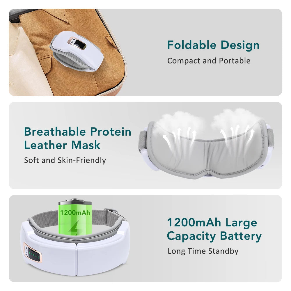 Easy Relax™ Smart Eye Massager – Heat & Air-Pressure Therapy for Tired Eyes