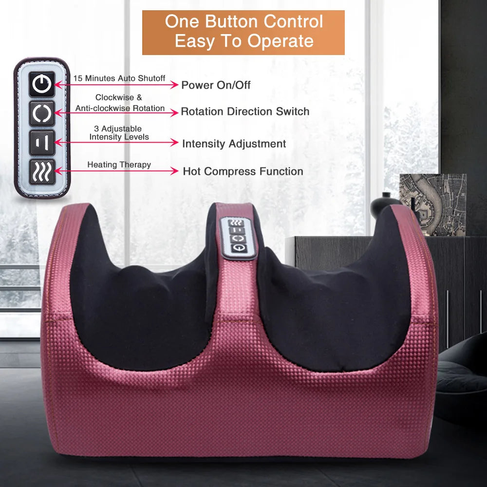 Shiatsu Foot Massager with Heat – Deep Kneading Relaxation Therapy
