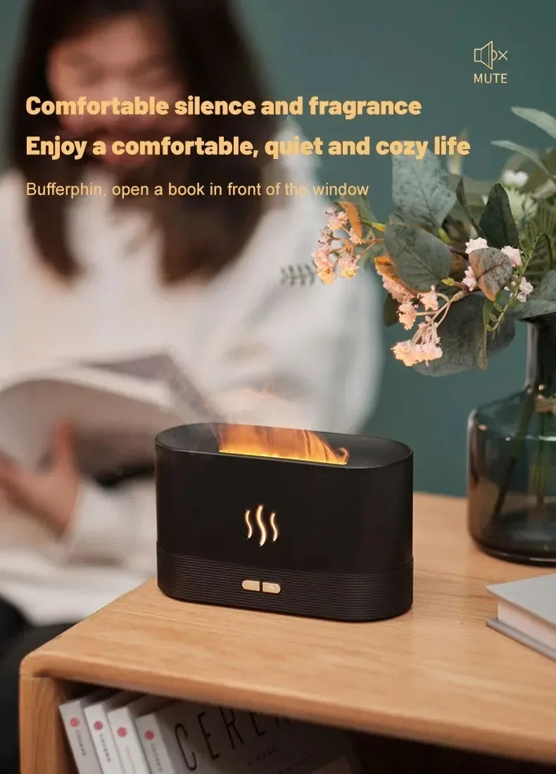 Easy Aura™ LED Flame Aroma Diffuser & Ultrasonic Humidifier – Mood Mist for Home Comfort