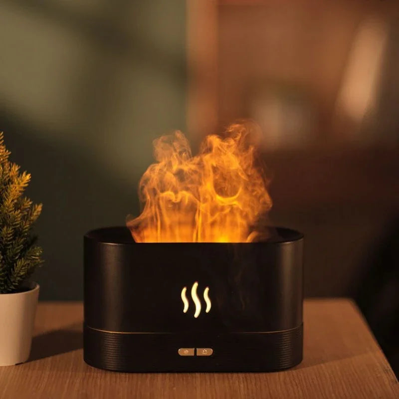 Easy Aura™ LED Flame Aroma Diffuser & Ultrasonic Humidifier – Mood Mist for Home Comfort