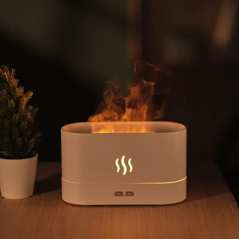 Easy Aura™ LED Flame Aroma Diffuser & Ultrasonic Humidifier – Mood Mist for Home Comfort