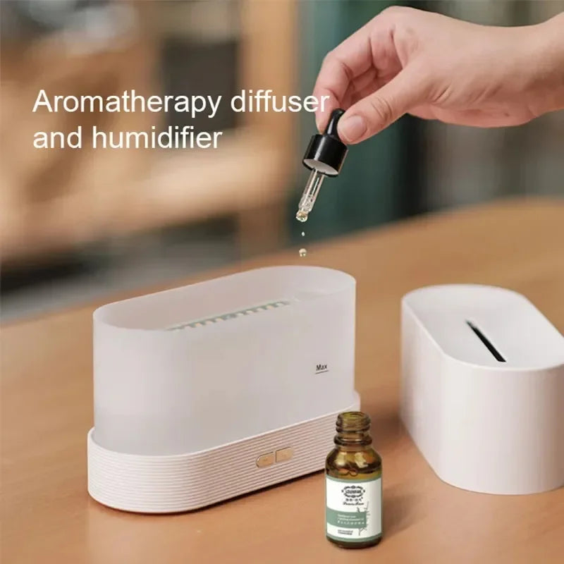 Easy Aura™ LED Flame Aroma Diffuser & Ultrasonic Humidifier – Mood Mist for Home Comfort