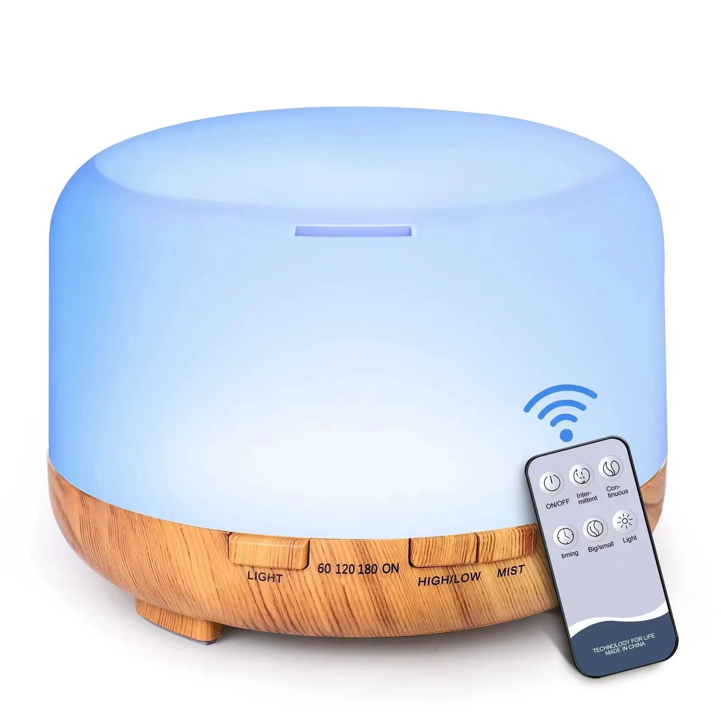 Air Humidifier & Essential Oil Diffuser – 500ML Ultrasonic Cool Mist with LED Lamp