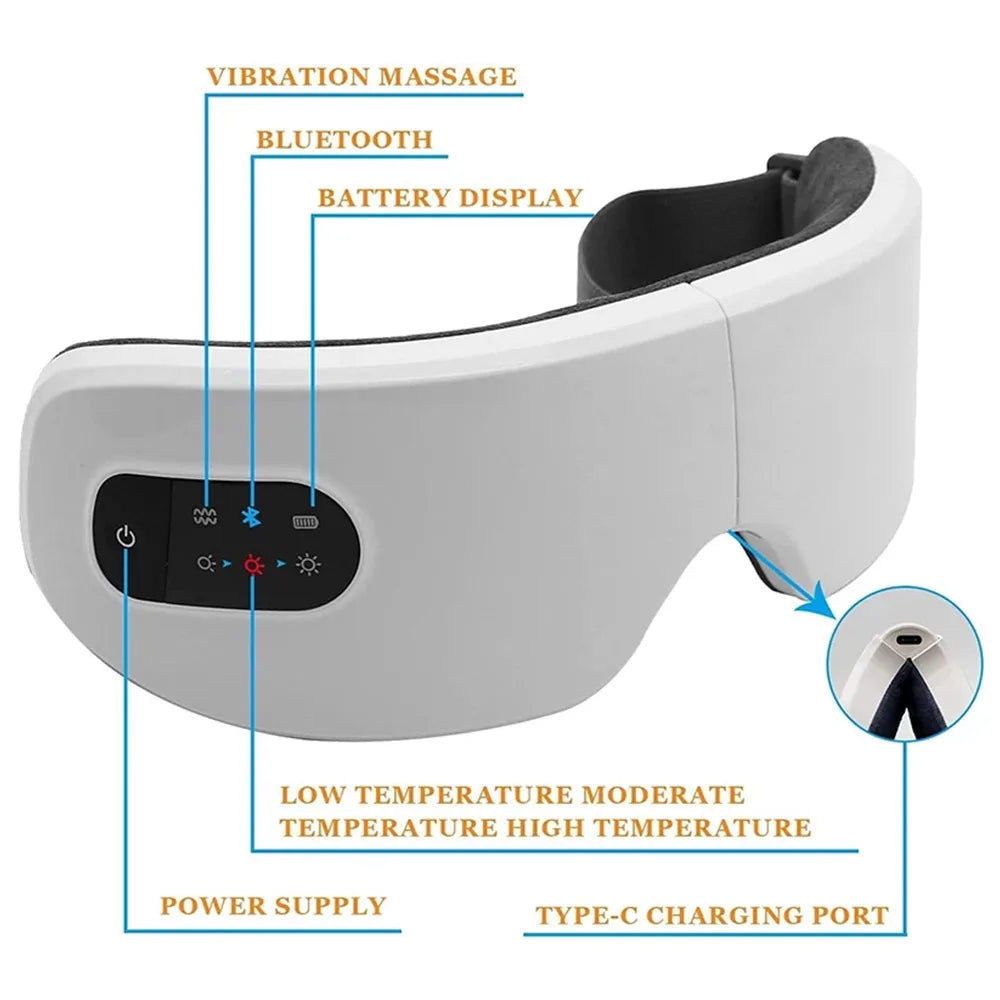 Easy Relax™ Smart Eye Massager – Heat & Air-Pressure Therapy for Tired Eyes