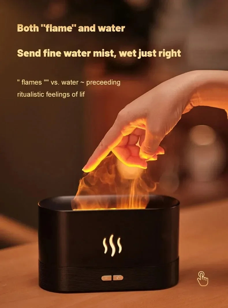 Easy Aura™ LED Flame Aroma Diffuser & Ultrasonic Humidifier – Mood Mist for Home Comfort