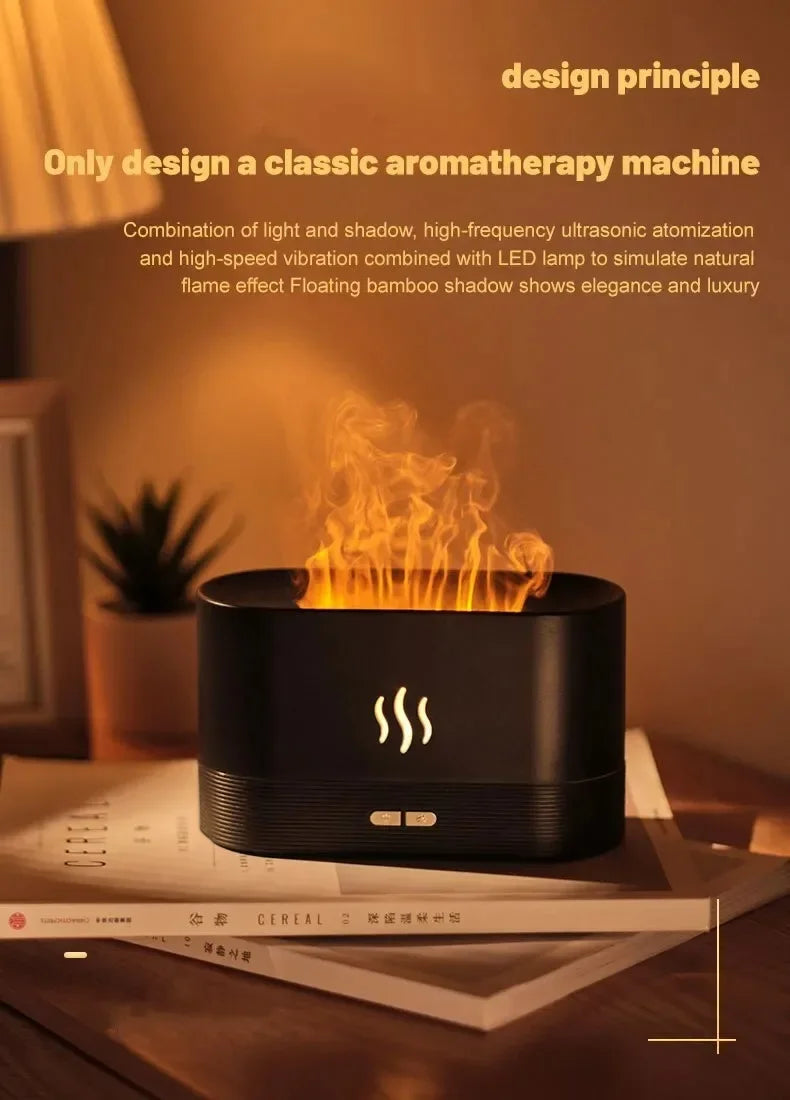 Easy Aura™ LED Flame Aroma Diffuser & Ultrasonic Humidifier – Mood Mist for Home Comfort