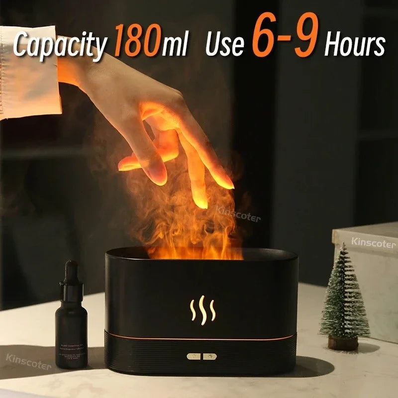 Easy Aura™ LED Flame Aroma Diffuser & Ultrasonic Humidifier – Mood Mist for Home Comfort