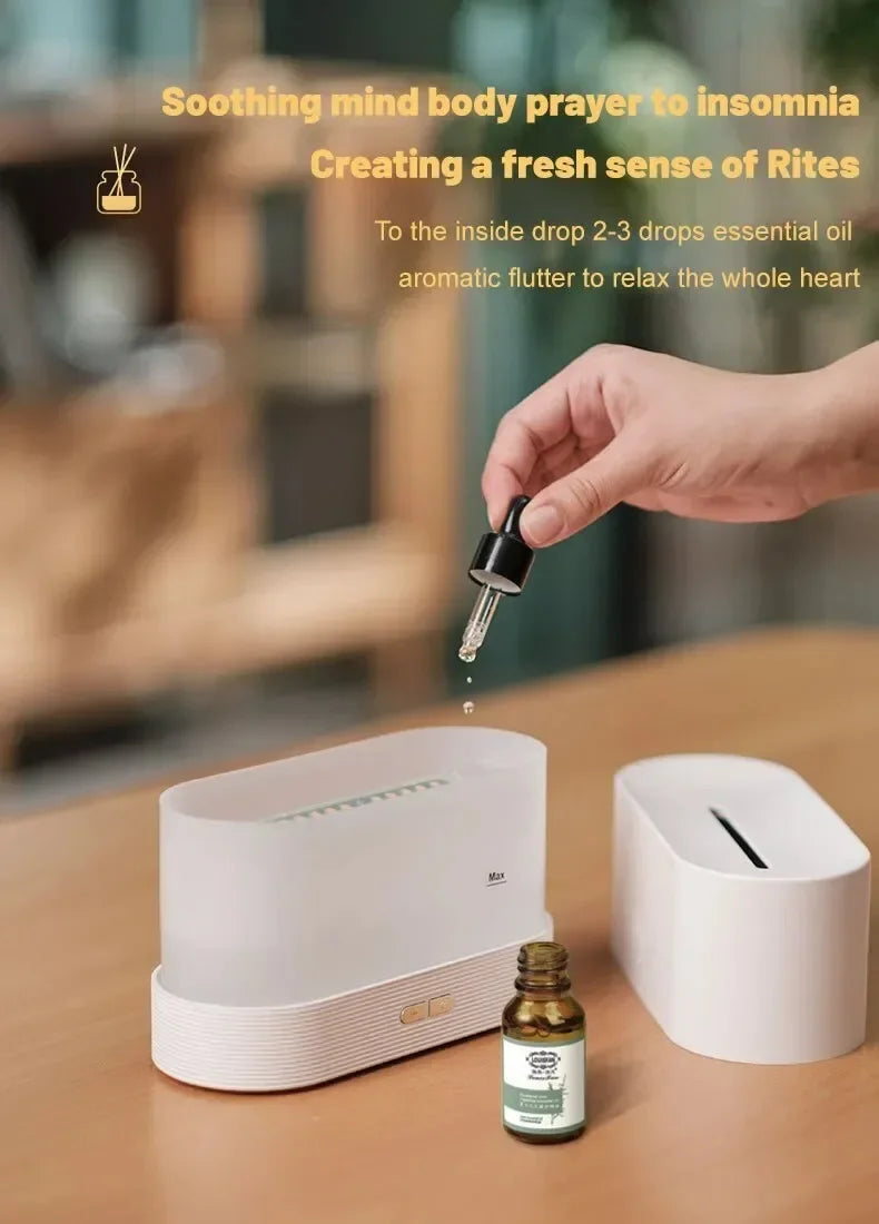 Easy Aura™ LED Flame Aroma Diffuser & Ultrasonic Humidifier – Mood Mist for Home Comfort
