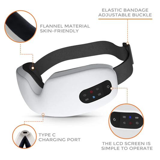 Easy Relax™ Smart Eye Massager – Heat & Air-Pressure Therapy for Tired Eyes