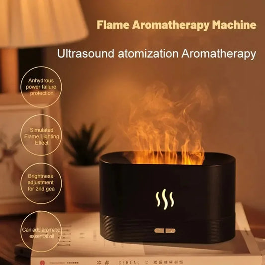 Easy Aura™ LED Flame Aroma Diffuser & Ultrasonic Humidifier – Mood Mist for Home Comfort